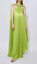 Ellaruth Green Pleated Maxi Dress Flowering Girl