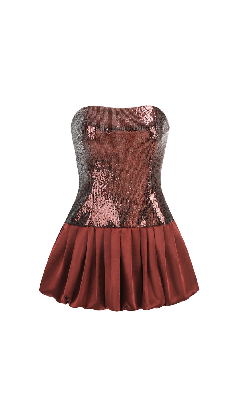 Irén Strapless Sequin Mini Dress Flowering Girl