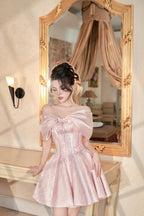 Strapless Sequin Mini Dress In Pink Flowering Girl