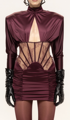 Hebe Corset Long Sleeve Mini Dress Flowering Girl