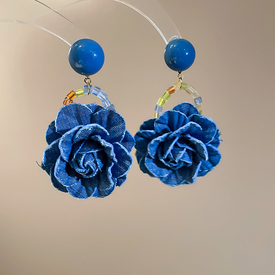 Fabienne Blue Flower Earrings Flowering Girl