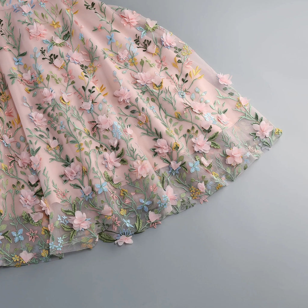 Marni Pink Flower Embellished Midi Dress Flowering Girl