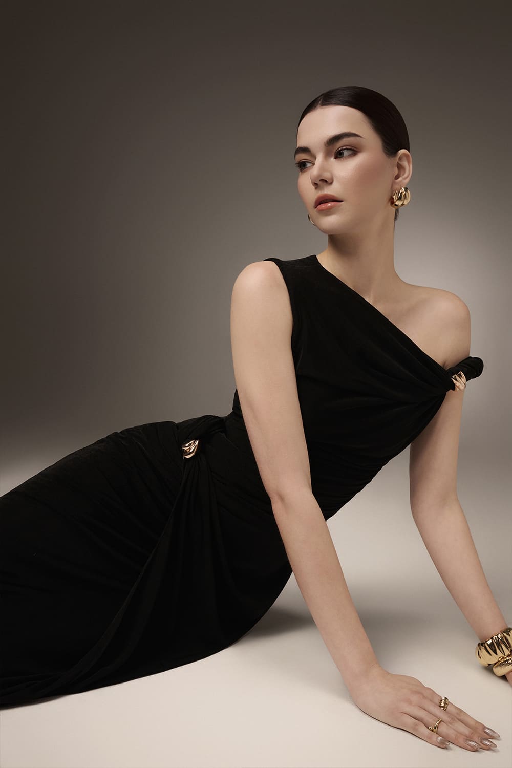 Deline Sheath Gathered Spandex Ankle Length Dress Flowering Girl