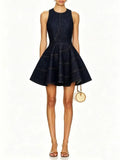Meagan Sleeveless Denim Mini Dress Flowering Girl