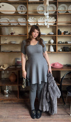 Lael Grey Knit Plus Size Mini Dress Flowering Girl