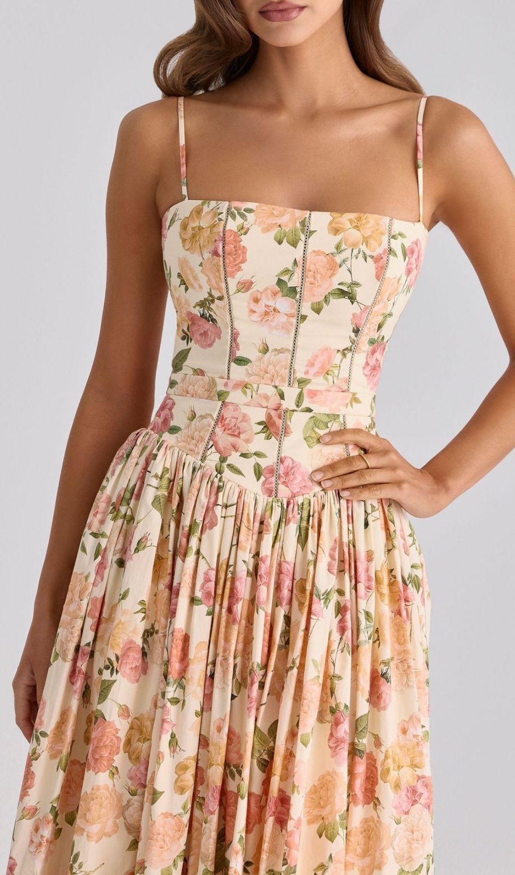 Laray Strappy Floral Maxi Dress Flowering Girl