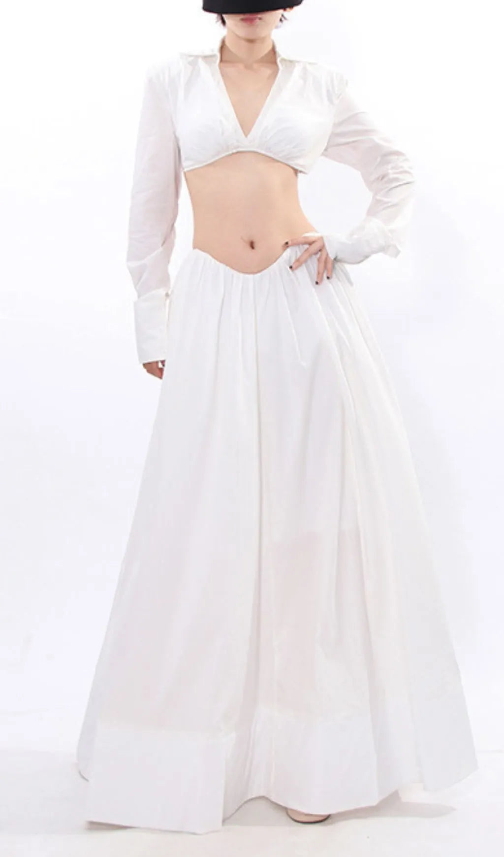 Idra White Long Sleeve Two-Piece Set Flowering Girl