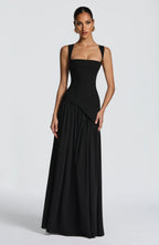 Tullulah Maxi Dress - Black Flowering Girl