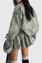 Kaitlyn Print Deconstruct Trench Two Piece Set Flowering Girl