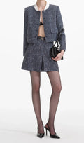 Blue Boucle Jacket Flowering Girl