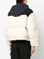 HOODED MIXED MEDIA PUFFER JACKET Flowering Girl