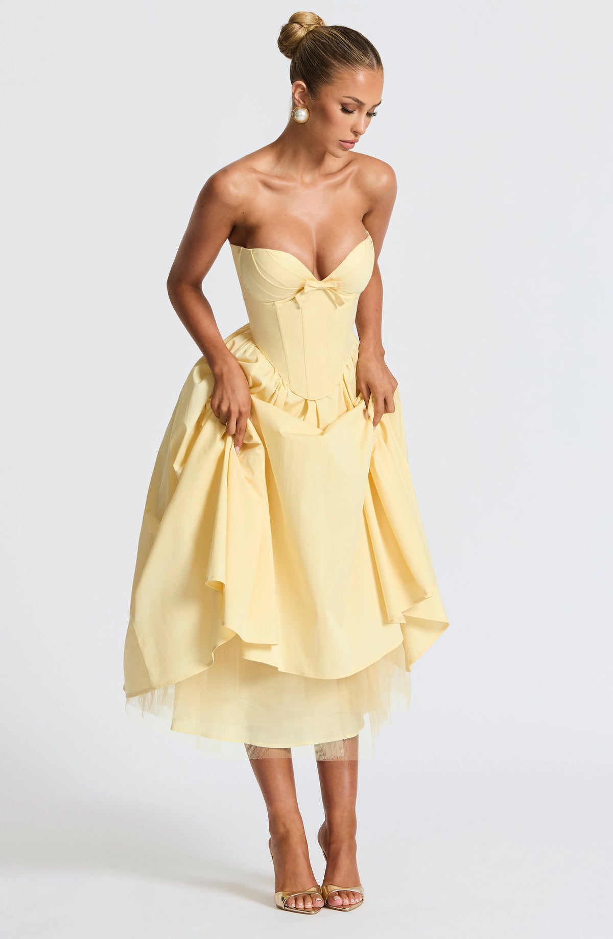 Prim Midi Dress - Lemon Flowering Girl