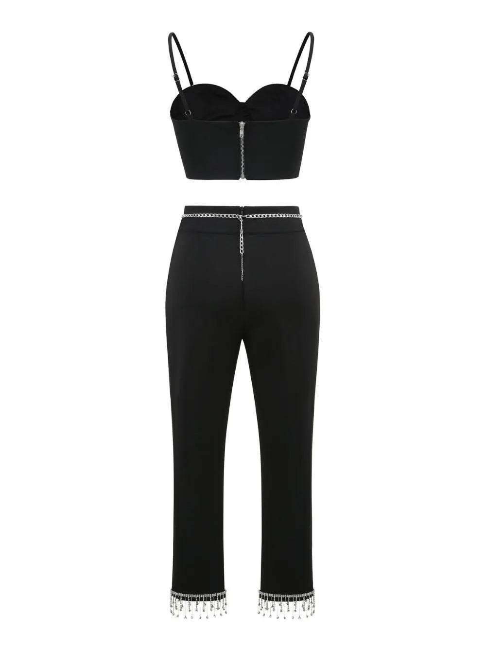 Makbule Black Diamante Two-Piece Set Flowering Girl