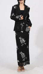 Gonca Sequin Flower Embellished Two-Piece Set Flowering Girl