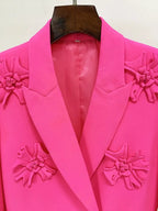 Acedia Pink Three Dimensional Floral Suit Flowering Girl