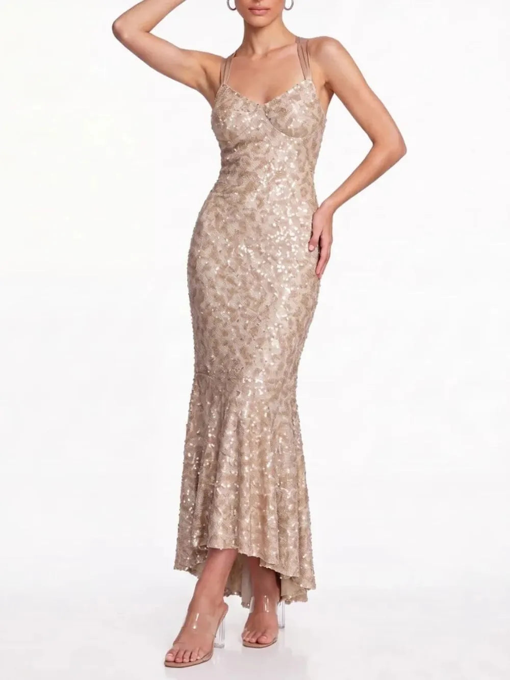 Mylen Sequin Mermaid Maxi Dress Flowering Girl