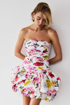 Violette Bubble Hem Mini Dress Flowering Girl