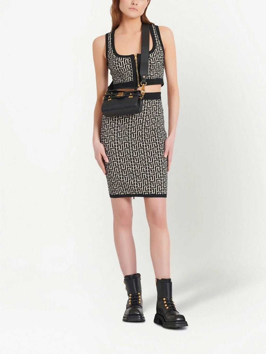 MONOGRAM-PATTERN CROPPED TOP Flowering Girl