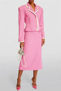 Erika Contrast-Trim Jacket Two Piece Set Flowering Girl
