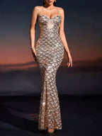 Moselle Spaghetti Sequin Maxi Dress Flowering Girl