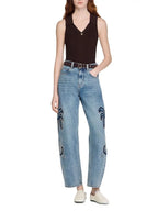 Ribbed Knit Polo Bodysuit Flowering Girl