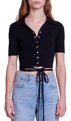 MOSEAL RHINESTONE SNAP CROP TOP Flowering Girl