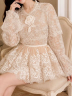 Mavie Long Sleeve Lace Two-Piece Set Flowering Girl