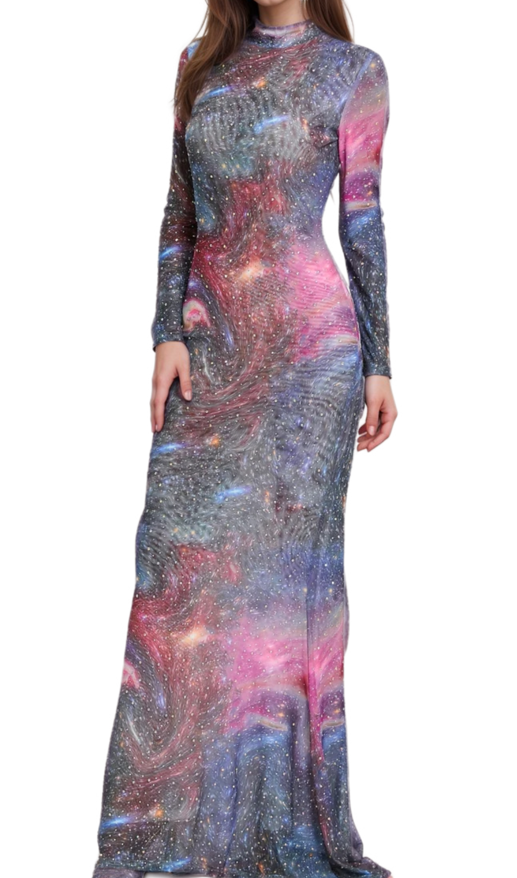 aurora printed hot drill maxi dress Flowering Girl