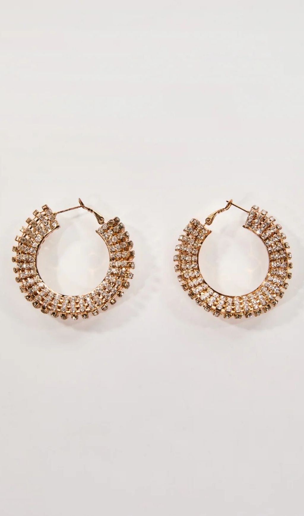 Oexryn Rhinestone Hoop Earrings In Gold Flowering Girl