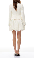 Jenner White Long Sleeve Mini Dress Flowering Girl