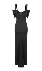 Ceylan Black Mesh Maxi Dress Flowering Girl
