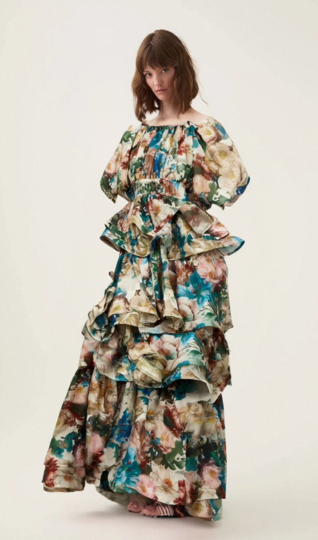 Marianne floral-print tiered midi dress Flowering Girl