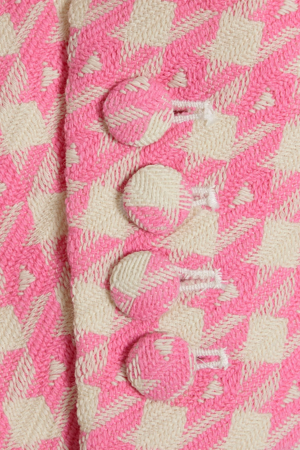 Helen Embellished Checked Wool-Blend Blazer Set In Pink Flowering Girl