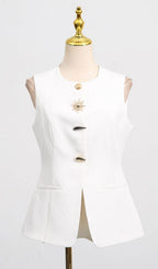 Kailynn White Vest Flowering Girl
