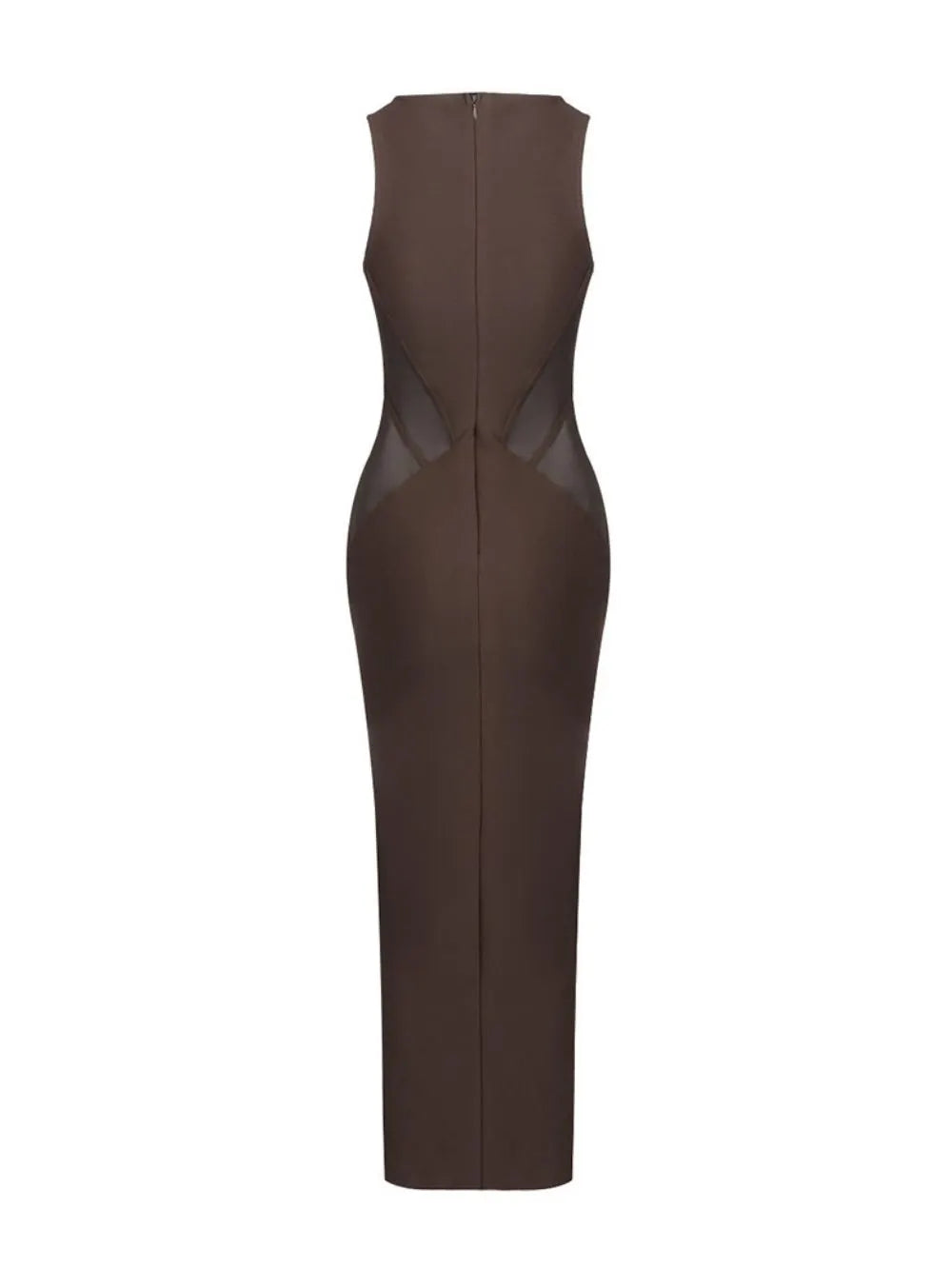 Mars Brown Corset Mesh Midi Dress Flowering Girl