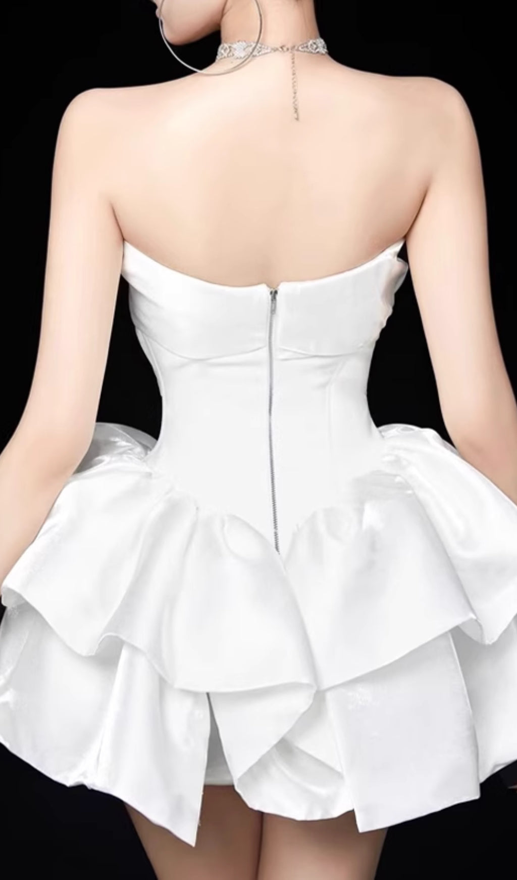 Emiel White Strapless Corset Mini Dress Flowering Girl