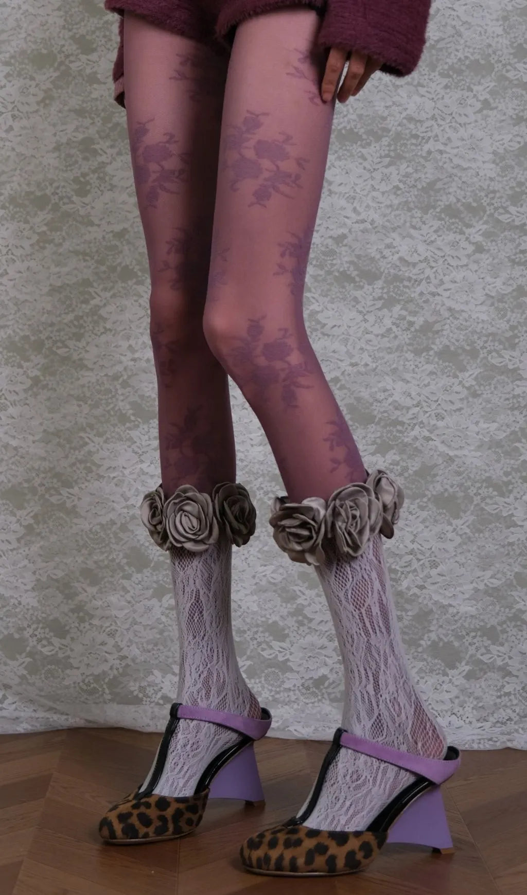 Tights & Rose Socks Set Flowering Girl