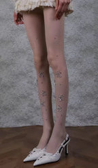 Diamante Embellished Tights Flowering Girl