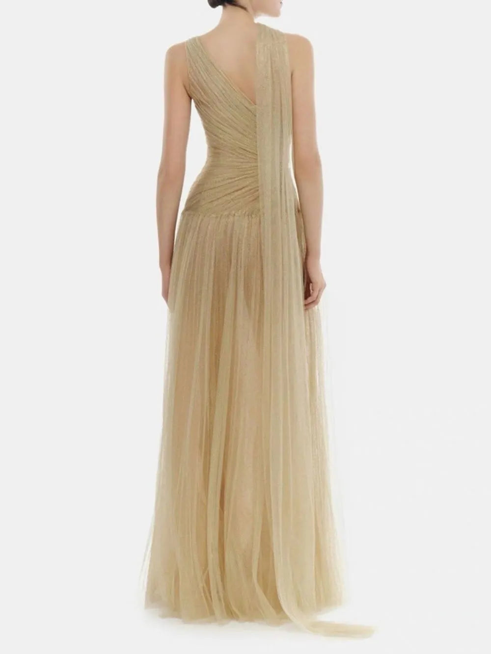 Marianela Mesh Ruched Maxi Dress Flowering Girl