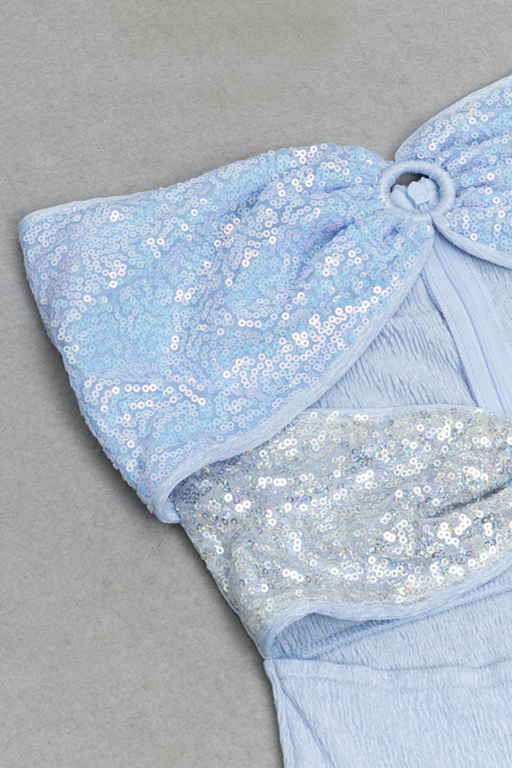 Sequin Cutout Midi Dress In Blue Flowering Girl