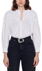 COTTON SMOCKED RUFFLE BLOUSE Flowering Girl