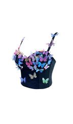 Amaranth Butterfly Embellished Top Flowering Girl