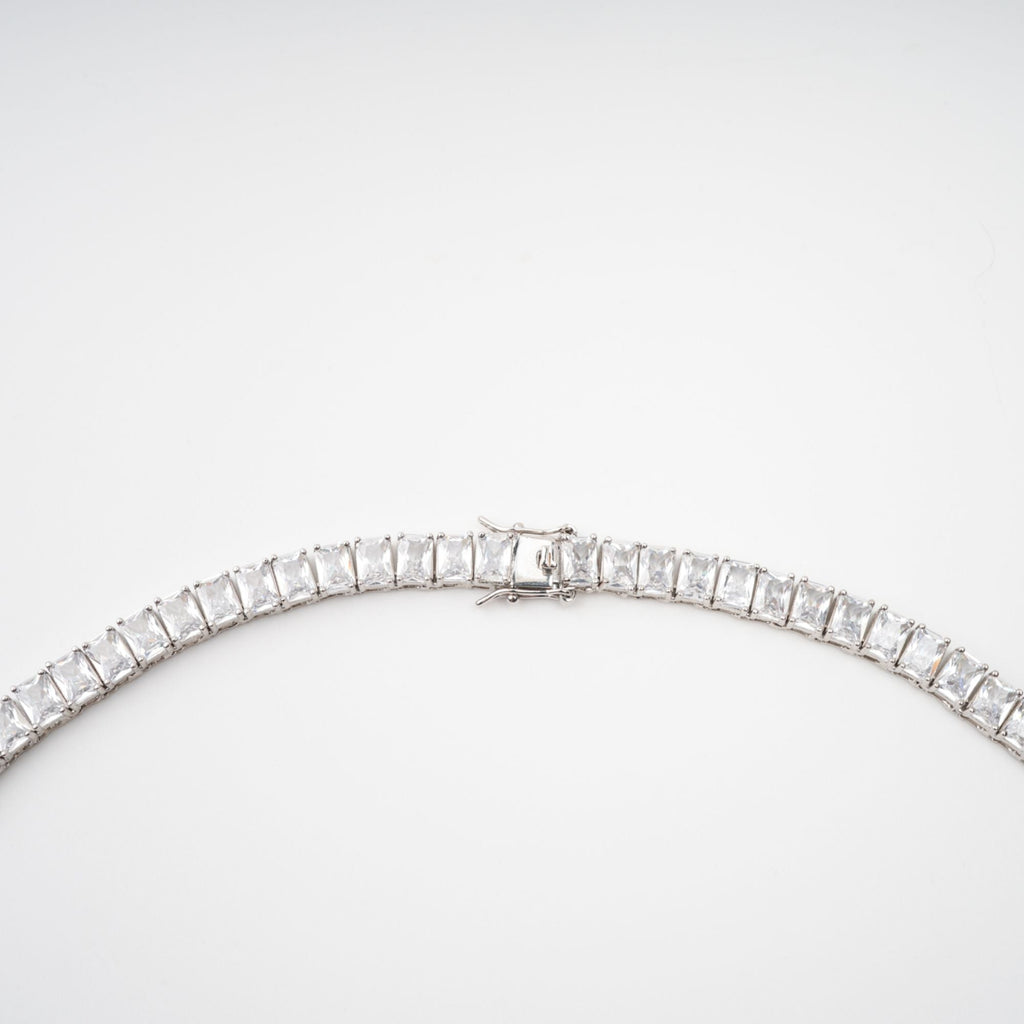 Florence Silver Tone Crystal Embellished Necklace Flowering Girl
