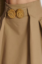 Flared Pleated Grain De Poudre Skirt Flowering Girl
