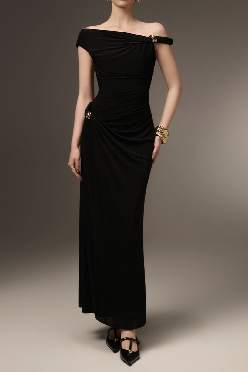 Deline Sheath Gathered Spandex Ankle Length Dress Flowering Girl