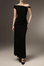 Deline Sheath Gathered Spandex Ankle Length Dress Flowering Girl