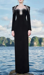 Fyra Diamante Long Sleeve Maxi Dress Flowering Girl