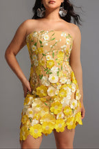 Kimmi Sleeveless Flowers Mini Dress Flowering Girl