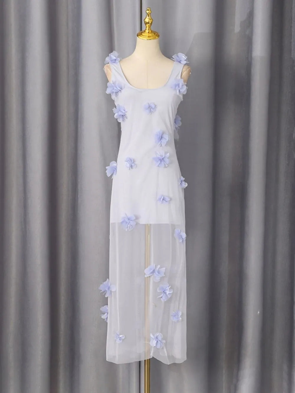 Manoush Purple Flower Embellished Maxi Dress Flowering Girl