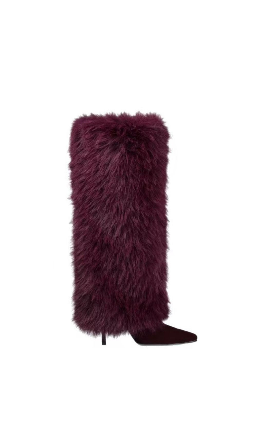 Kassi Burgundy Faux Fur Boots Flowering Girl
